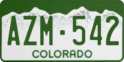 CO license plate AZM542