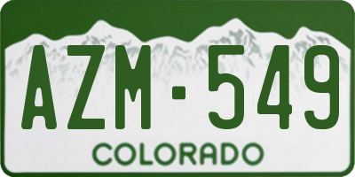 CO license plate AZM549