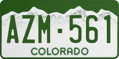 CO license plate AZM561