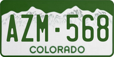 CO license plate AZM568