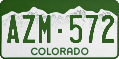 CO license plate AZM572