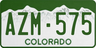 CO license plate AZM575