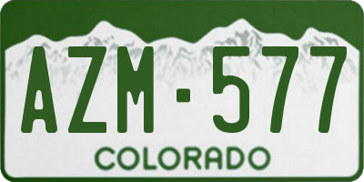 CO license plate AZM577