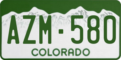 CO license plate AZM580