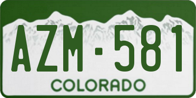 CO license plate AZM581