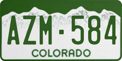 CO license plate AZM584