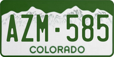 CO license plate AZM585