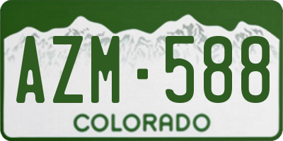 CO license plate AZM588
