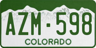 CO license plate AZM598