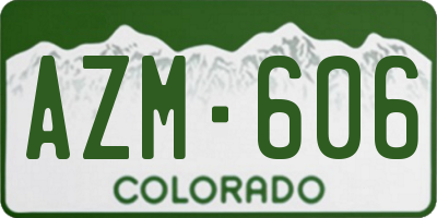 CO license plate AZM606