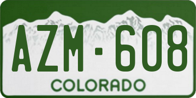 CO license plate AZM608