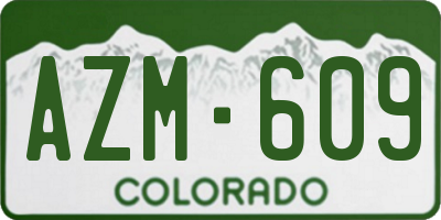 CO license plate AZM609