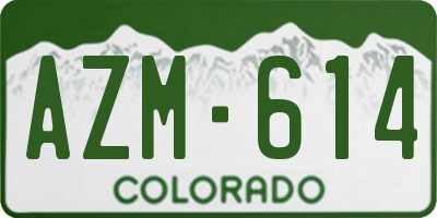 CO license plate AZM614
