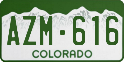 CO license plate AZM616