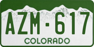 CO license plate AZM617