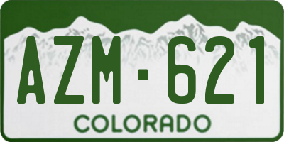 CO license plate AZM621