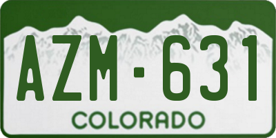 CO license plate AZM631