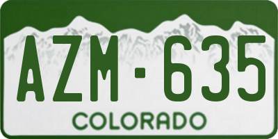 CO license plate AZM635