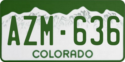 CO license plate AZM636