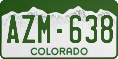 CO license plate AZM638