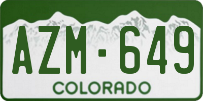 CO license plate AZM649