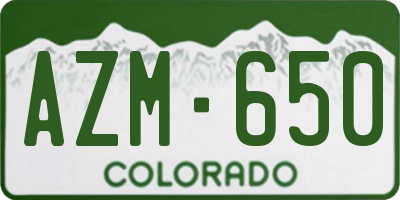 CO license plate AZM650