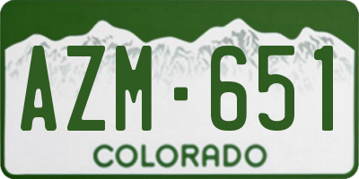 CO license plate AZM651