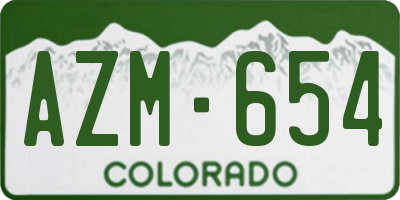 CO license plate AZM654