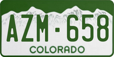 CO license plate AZM658