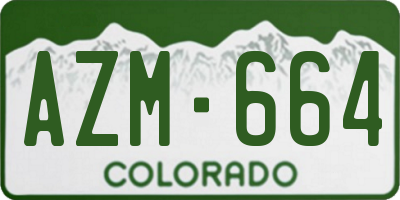 CO license plate AZM664