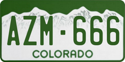 CO license plate AZM666