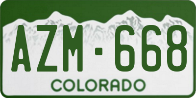 CO license plate AZM668