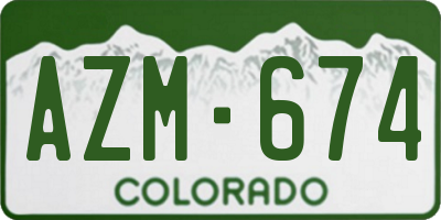 CO license plate AZM674