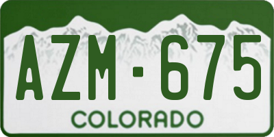 CO license plate AZM675