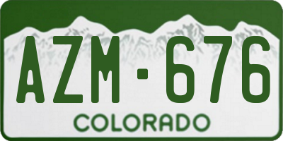 CO license plate AZM676