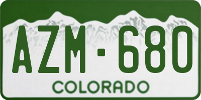 CO license plate AZM680