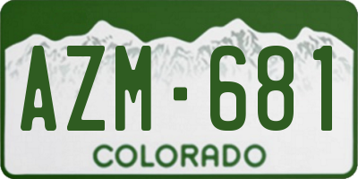 CO license plate AZM681