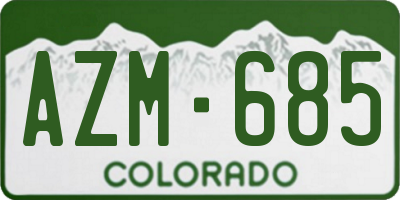 CO license plate AZM685