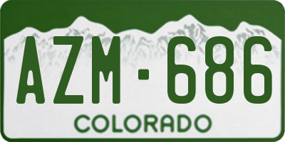 CO license plate AZM686
