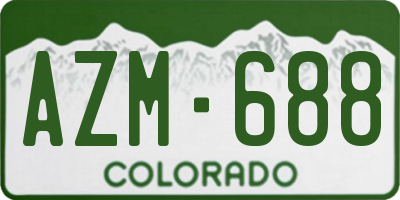 CO license plate AZM688