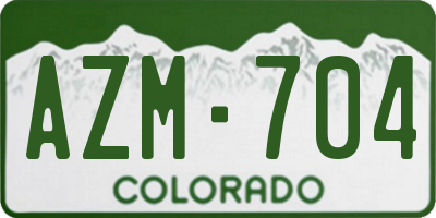 CO license plate AZM704