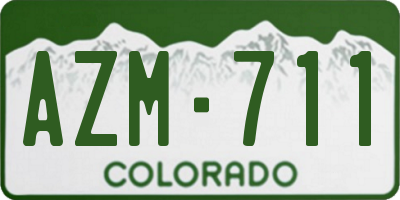 CO license plate AZM711