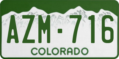 CO license plate AZM716