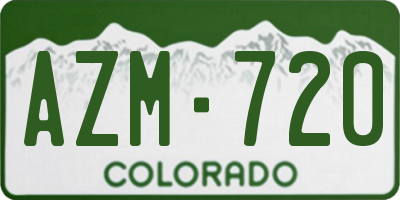 CO license plate AZM720