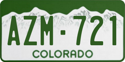 CO license plate AZM721