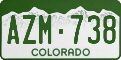 CO license plate AZM738