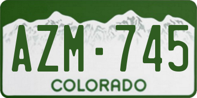 CO license plate AZM745