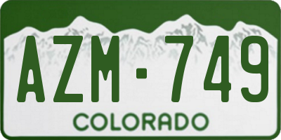 CO license plate AZM749