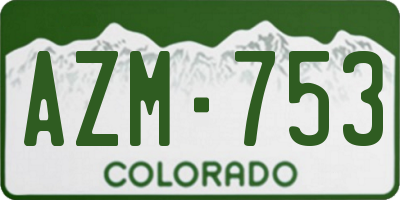 CO license plate AZM753