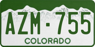 CO license plate AZM755